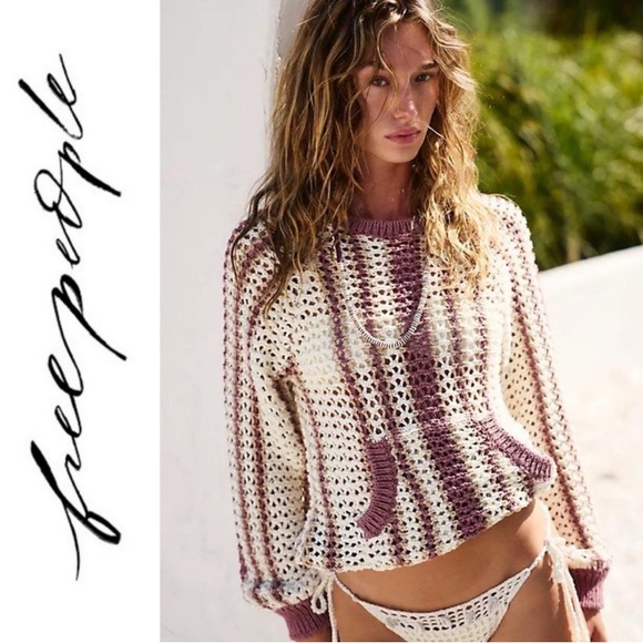 Free People Sweaters - NWT Free People Dayton Crochet Sweater Pullover